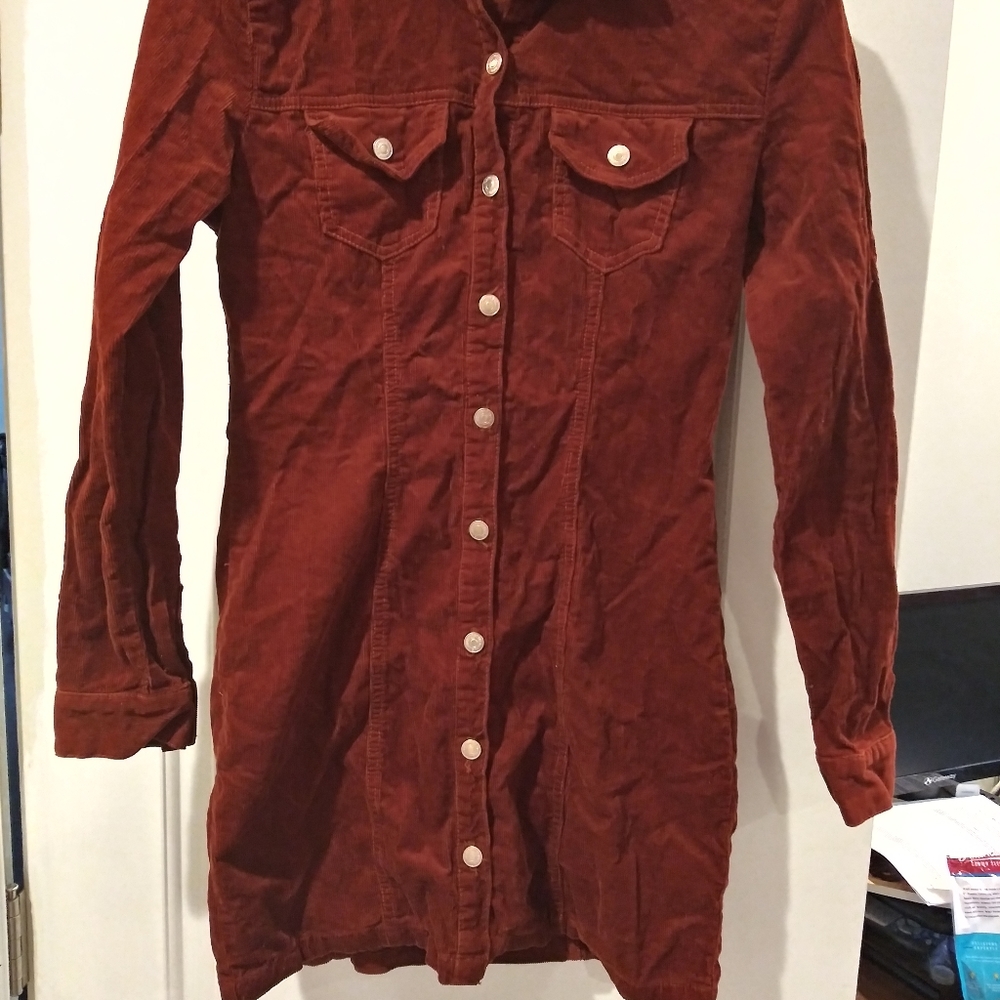Rust button down Dress - Picture 6 of 6